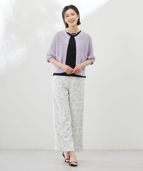 J.PRESS Ladies(J.プレス レディス)の「【洗える】フライスジャージー カットソー(Tシャツ/カットソー・レディース・ブラック系/ふじ色系/ホワイト系・SMALL)」の7枚目の写真