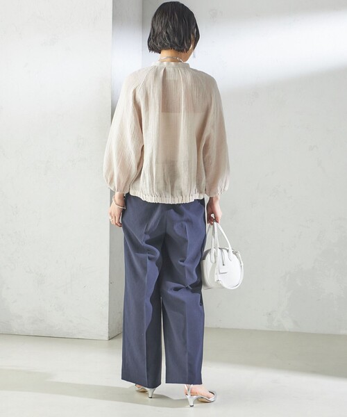 SHIPS(シップス)の「【SHIPS別注】assiette:〈手洗い可能〉クリンクル リネン 羽織 ブラウス(シャツ/ブラウス・レディース・ブラック/ベージュ・ONE SIZE)」の17枚目の写真