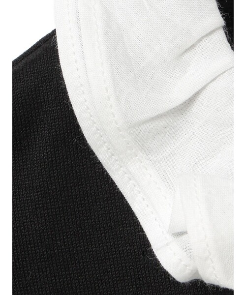 mizuiroind（ミズイロインド）の「mizuiro ind フリル襟プルオーバー（Tシャツ/カットソー・レディース・ブラック/オフホワイト/ブラック系その他・FREE）」の7枚目の写真