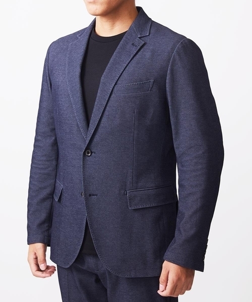 MICHEL KLEIN HOMME (ミッシェルクランオム)の「【セットアップ】ジャージテーラードジャケット【BODY MAKE】(テーラードジャケット・メンズ・ネイビー/ブラック・MEDIUM/LARGE/X-LARGE)」の10枚目の写真