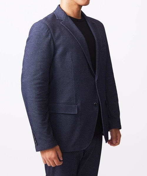 MICHEL KLEIN HOMME (ミッシェルクランオム)の「【セットアップ】ジャージテーラードジャケット【BODY MAKE】(テーラードジャケット・メンズ・ネイビー/ブラック・MEDIUM/LARGE/X-LARGE)」の11枚目の写真