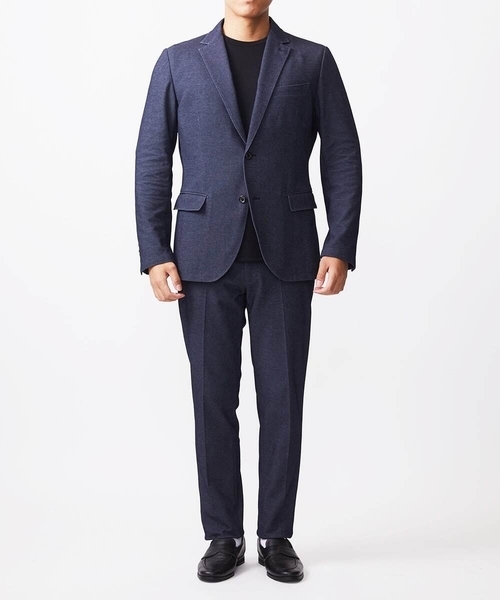 MICHEL KLEIN HOMME (ミッシェルクランオム)の「【セットアップ】ジャージテーラードジャケット【BODY MAKE】(テーラードジャケット・メンズ・ネイビー/ブラック・MEDIUM/LARGE/X-LARGE)」の13枚目の写真