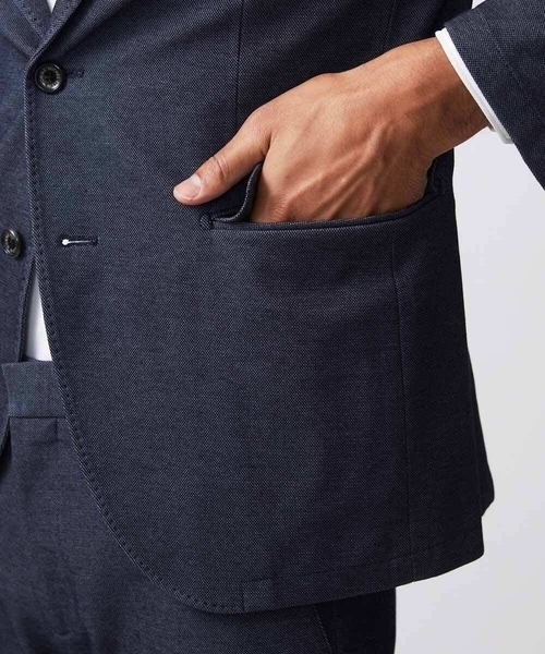 MICHEL KLEIN HOMME (ミッシェルクランオム)の「【セットアップ】ジャージテーラードジャケット【BODY MAKE】(テーラードジャケット・メンズ・ネイビー/ブラック・MEDIUM/LARGE/X-LARGE)」の19枚目の写真