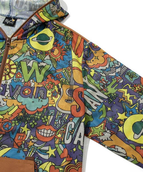 go slow caravan（ゴースローキャラバン）の「メッシュ防蚊加工 総柄プリントパーカーJKT（パーカー・メンズ・その他1/パープル系その他・SMALL/MEDIUM/LARGE/X-LARGE）」の4枚目の写真