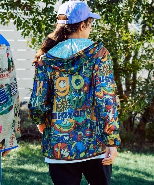 go slow caravan（ゴースローキャラバン）の「メッシュ防蚊加工 総柄プリントパーカーJKT（パーカー・メンズ・その他1/パープル系その他・SMALL/MEDIUM/LARGE/X-LARGE）」の13枚目の写真