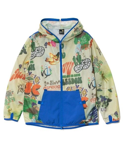 go slow caravan（ゴースローキャラバン）の「メッシュ防蚊加工 総柄プリントパーカーJKT（パーカー・メンズ・その他1/パープル系その他・SMALL/MEDIUM/LARGE/X-LARGE）」の14枚目の写真