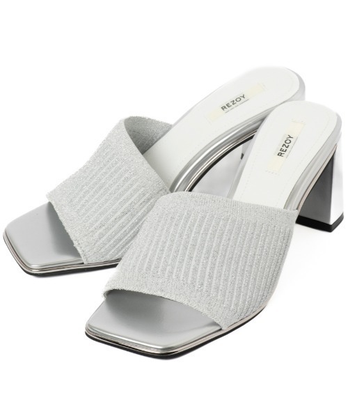 REZOY（リゾイ）の「【25SS新作】【REZOY】メタルパイピングラメニットミュール（サンダル・レディース・アイボリー/ブラック/シルバー・L/M/S/LL）」の15枚目の写真