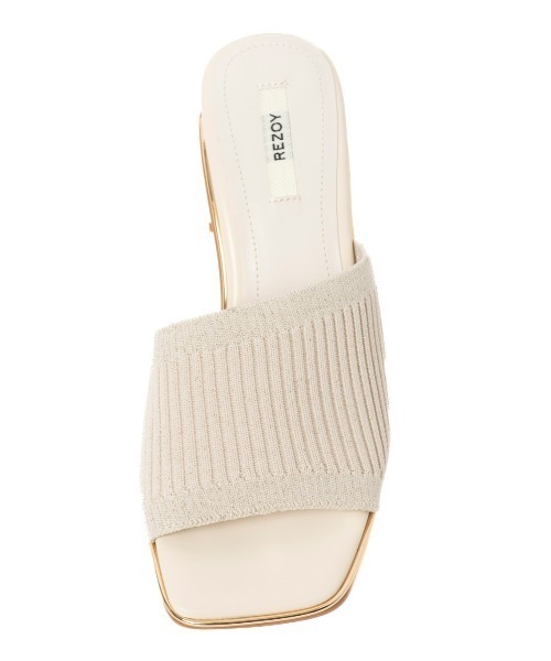 REZOY（リゾイ）の「【25SS新作】【REZOY】メタルパイピングラメニットミュール（サンダル・レディース・アイボリー/ブラック/シルバー・L/M/S/LL）」の11枚目の写真