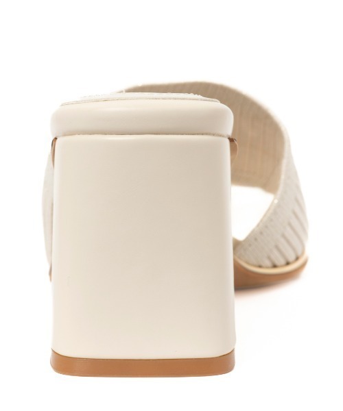 REZOY（リゾイ）の「【25SS新作】【REZOY】メタルパイピングラメニットミュール（サンダル・レディース・アイボリー/ブラック/シルバー・L/M/S/LL）」の9枚目の写真