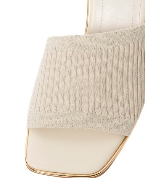 REZOY（リゾイ）の「【25SS新作】【REZOY】メタルパイピングラメニットミュール（サンダル・レディース・アイボリー/ブラック/シルバー・L/M/S/LL）」の7枚目の写真