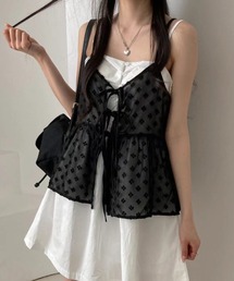黒い花柄のキャミソール ZARA】花柄構造キャミソールトップス 黒 M - メルカリ