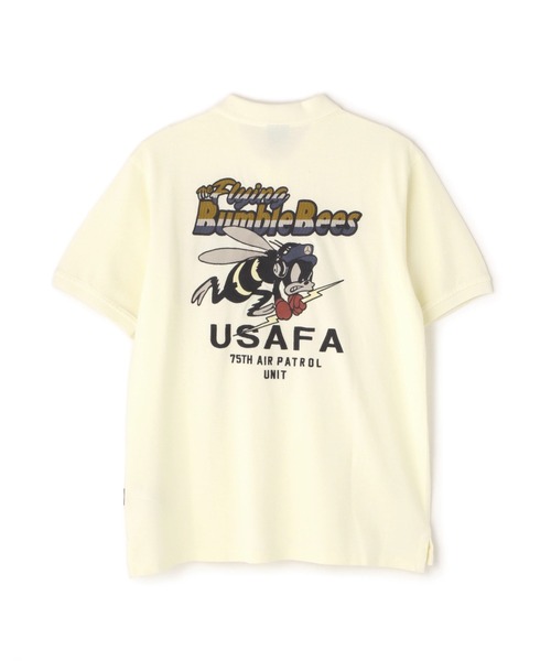 AVIREX(アヴィレックス)の「《直営店限定》FADE WASH EMB POLO "BUMBLE BEE" / フェイドウォッシュ 刺繍ポロ / AVIREX / アヴィレックス(ポロシャツ・メンズ・サックスブルー/チャコール/オフホワイト・X-LARGE/LARGE/MEDIUM/XX-LARGE)」の8枚目の写真