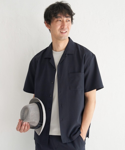 ikka（イッカ）の「【イージーケア／セットアップ対応】Reflax(R) リラックスオープンカラーシャツ（シャツ/ブラウス・メンズ・グリーン/ダークネイビー/ベージュ/オフホワイト/チャコールグレー/ターコイズブルー・S/M/L/XL）」の22枚目の写真