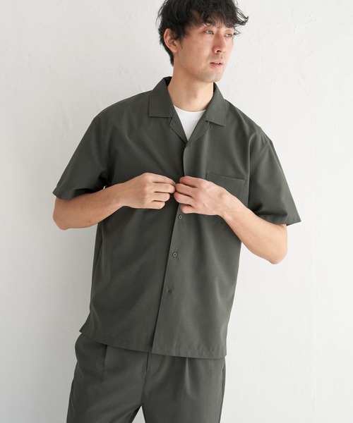 ikka（イッカ）の「【イージーケア／セットアップ対応】Reflax(R) リラックスオープンカラーシャツ（シャツ/ブラウス・メンズ・グリーン/ダークネイビー/ベージュ/オフホワイト/チャコールグレー/ターコイズブルー・S/M/L/XL）」の12枚目の写真