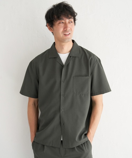 ikka（イッカ）の「【イージーケア／セットアップ対応】Reflax(R) リラックスオープンカラーシャツ（シャツ/ブラウス・メンズ・グリーン/ダークネイビー/ベージュ/オフホワイト/チャコールグレー/ターコイズブルー・S/M/L/XL）」の13枚目の写真