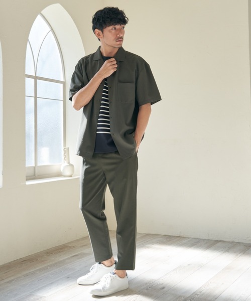 ikka（イッカ）の「【イージーケア／セットアップ対応】Reflax(R) リラックスオープンカラーシャツ（シャツ/ブラウス・メンズ・グリーン/ダークネイビー/ベージュ/オフホワイト/チャコールグレー/ターコイズブルー・S/M/L/XL）」の14枚目の写真