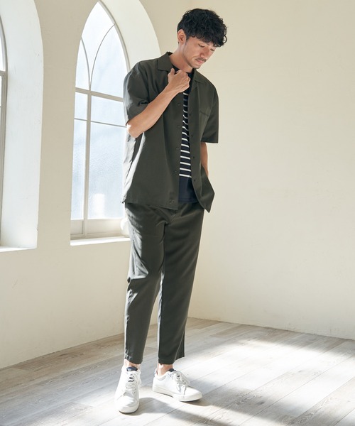 ikka（イッカ）の「【イージーケア／セットアップ対応】Reflax(R) リラックスオープンカラーシャツ（シャツ/ブラウス・メンズ・グリーン/ダークネイビー/ベージュ/オフホワイト/チャコールグレー/ターコイズブルー・S/M/L/XL）」の15枚目の写真