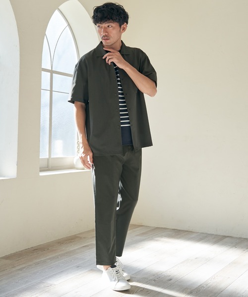 ikka（イッカ）の「【イージーケア／セットアップ対応】Reflax(R) リラックスオープンカラーシャツ（シャツ/ブラウス・メンズ・グリーン/ダークネイビー/ベージュ/オフホワイト/チャコールグレー/ターコイズブルー・S/M/L/XL）」の16枚目の写真