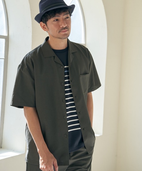 ikka（イッカ）の「【イージーケア／セットアップ対応】Reflax(R) リラックスオープンカラーシャツ（シャツ/ブラウス・メンズ・グリーン/ダークネイビー/ベージュ/オフホワイト/チャコールグレー/ターコイズブルー・S/M/L/XL）」の18枚目の写真