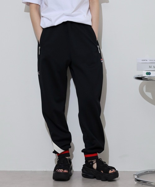 FILA HERITAGE（フィラヘリテージ）の「FILA HERITAGE TRACK PANTS 鹿の子 リブ ライン トラックパンツ セットアップ可能（その他パンツ・メンズ・ブラック/ネイビー・L/XL/M）」の2枚目の写真