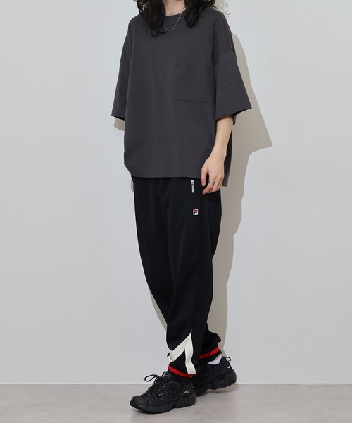FILA HERITAGE（フィラヘリテージ）の「FILA HERITAGE TRACK PANTS 鹿の子 リブ ライン トラックパンツ セットアップ可能（その他パンツ・メンズ・ブラック/ネイビー・L/XL/M）」の17枚目の写真