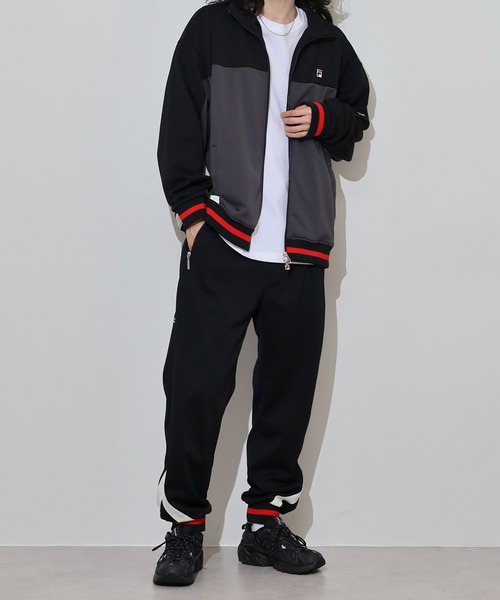 FILA HERITAGE（フィラヘリテージ）の「FILA HERITAGE TRACK PANTS 鹿の子 リブ ライン トラックパンツ セットアップ可能（その他パンツ・メンズ・ブラック/ネイビー・L/XL/M）」の18枚目の写真
