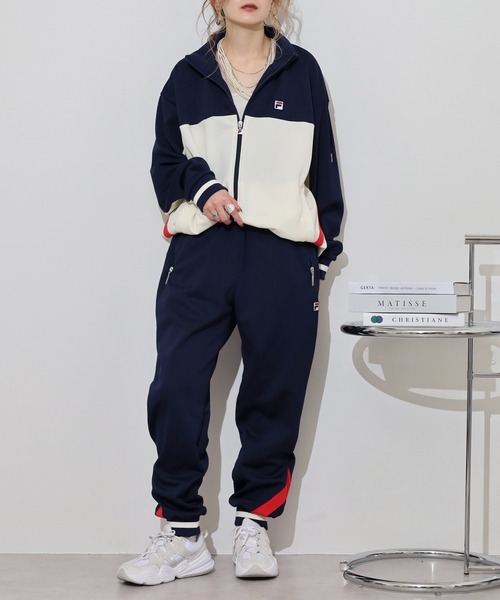 FILA HERITAGE（フィラヘリテージ）の「FILA HERITAGE TRACK PANTS 鹿の子 リブ ライン トラックパンツ セットアップ可能（その他パンツ・メンズ・ブラック/ネイビー・L/XL/M）」の3枚目の写真