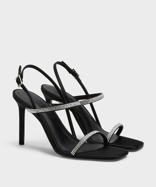 CHARLES & KEITH(チャールズ & キース)の「Arona アロナ メタリッククリスタルエンベリシュッドスティレットヒールサンダル(サンダル・レディース・アイボリー/シルバー/ブラック系その他2・23.5cm/23cm/22.5cm/22cm/26.5cm/25.5cm/25cm/24.5cm)」の5枚目の写真