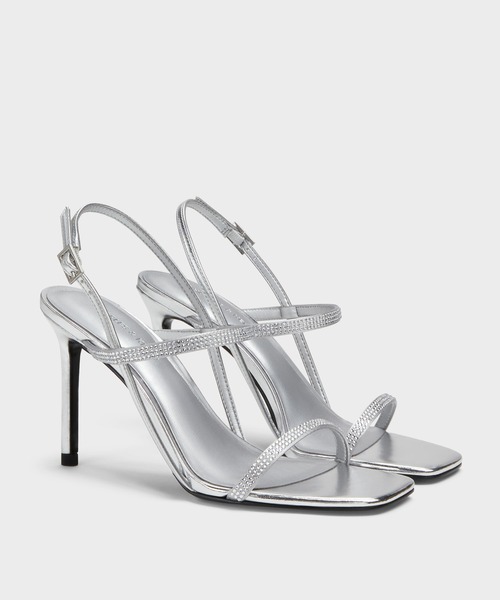 CHARLES & KEITH(チャールズ & キース)の「Arona アロナ メタリッククリスタルエンベリシュッドスティレットヒールサンダル(サンダル・レディース・アイボリー/シルバー/ブラック系その他2・23.5cm/23cm/22.5cm/22cm/26.5cm/25.5cm/25cm/24.5cm)」の15枚目の写真