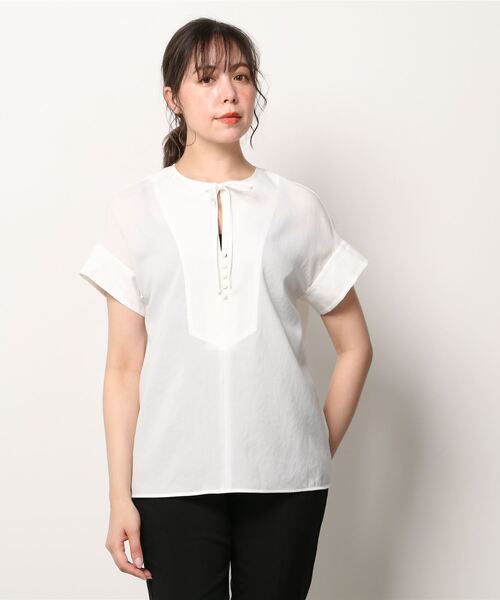 【タイムセール】完売品　エメルリファインズ　半袖ブラウス セール/ブランド古着】半袖ブラウス（シャツ/ブラウス）｜EMMEL