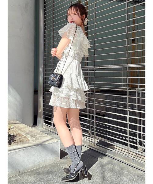 dazzlin（ダズリン）の「バリエフルイドミニワンピース（ワンピース・レディース・ブルー/オレンジ/オフホワイト・SMALL/MEDIUM）」の7枚目の写真