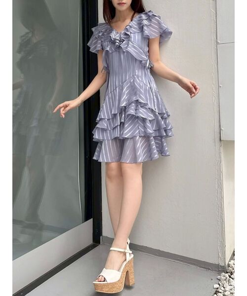 dazzlin ミニワンピース ダズリン dazzlin オープンショルダーニットミニワンピース