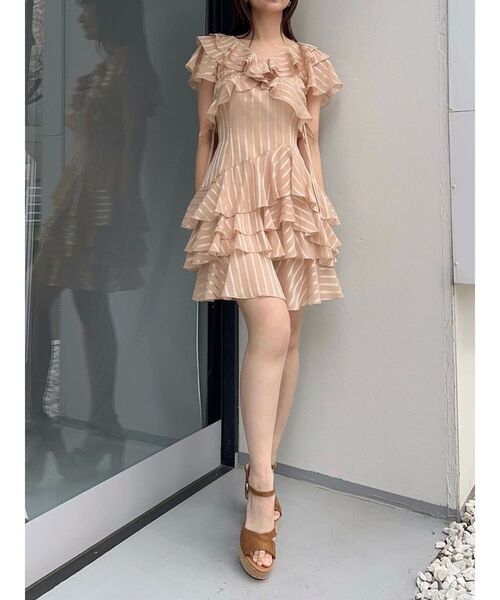 dazzlin バリエフルイドミニワンピース　S dazzlin ワンピース バリエフルイドミニワンピース : ZOZOTOWN