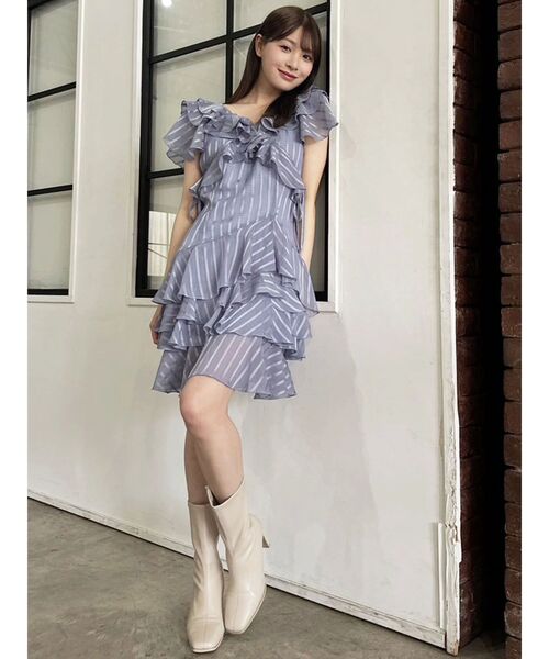 dazzlin（ダズリン）の「バリエフルイドミニワンピース（ワンピース・レディース・ブルー/オレンジ/オフホワイト・SMALL/MEDIUM）」の20枚目の写真