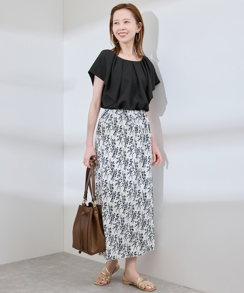 ROPE' PICNIC(ロペピクニック)の「ラッフルスリーブブラウス/通勤対応(シャツ/ブラウス・レディース・ホワイト系その他2/ブラック/ブラック系その他2/ホワイト/ライトグリーン・38)」の9枚目の写真