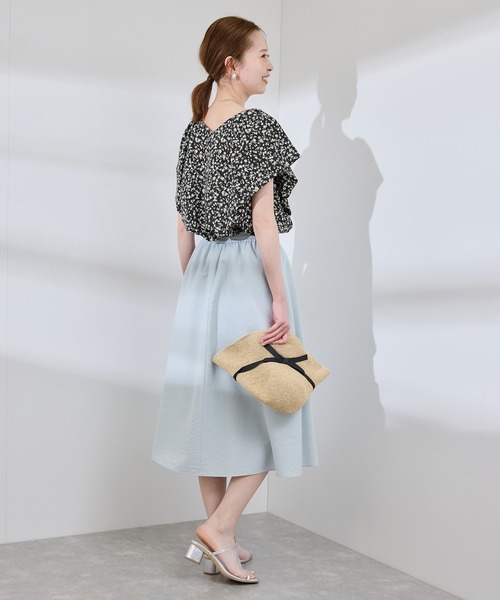 ROPE' PICNIC(ロペピクニック)の「ラッフルスリーブブラウス/通勤対応(シャツ/ブラウス・レディース・ホワイト系その他2/ブラック/ブラック系その他2/ホワイト/ライトグリーン・38)」の14枚目の写真