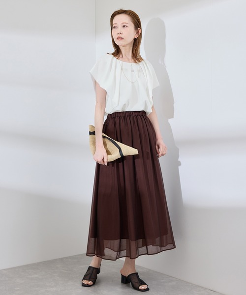 ROPE' PICNIC(ロペピクニック)の「ラッフルスリーブブラウス/通勤対応(シャツ/ブラウス・レディース・ホワイト系その他2/ブラック/ブラック系その他2/ホワイト/ライトグリーン・38)」の18枚目の写真