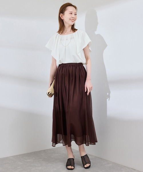 ROPE' PICNIC(ロペピクニック)の「ラッフルスリーブブラウス/通勤対応(シャツ/ブラウス・レディース・ホワイト系その他2/ブラック/ブラック系その他2/ホワイト/ライトグリーン・38)」の19枚目の写真