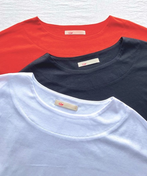 Q（キュー）の「袖口ラインプルオーバー（Tシャツ/カットソー・レディース・ブラック/ホワイト/オレンジ・MEDIUM）」の8枚目の写真