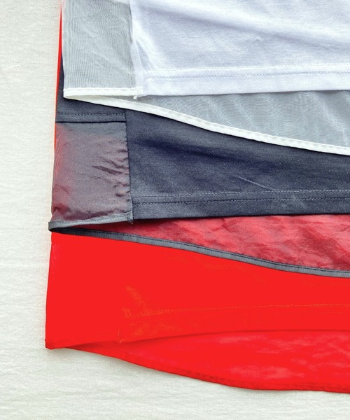 Q（キュー）の「袖口ラインプルオーバー（Tシャツ/カットソー・レディース・ブラック/ホワイト/オレンジ・MEDIUM）」の9枚目の写真