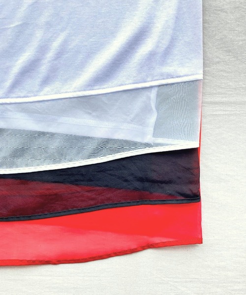 Q（キュー）の「袖口ラインプルオーバー（Tシャツ/カットソー・レディース・ブラック/ホワイト/オレンジ・MEDIUM）」の10枚目の写真