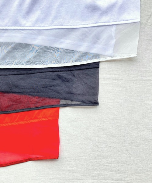 Q（キュー）の「袖口ラインプルオーバー（Tシャツ/カットソー・レディース・ブラック/ホワイト/オレンジ・MEDIUM）」の11枚目の写真