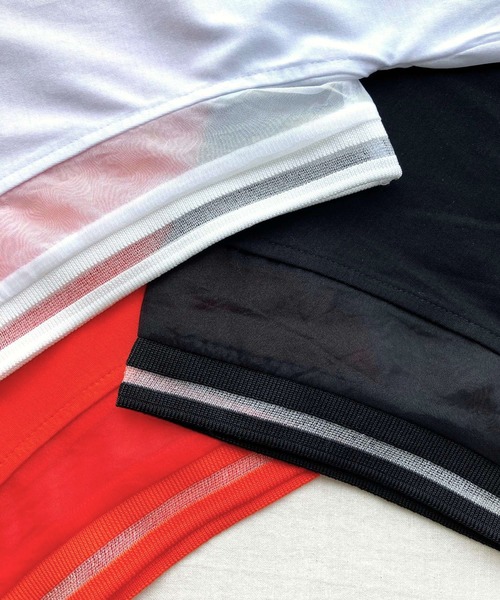 Q（キュー）の「袖口ラインプルオーバー（Tシャツ/カットソー・レディース・ブラック/ホワイト/オレンジ・MEDIUM）」の12枚目の写真