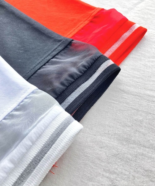 Q（キュー）の「袖口ラインプルオーバー（Tシャツ/カットソー・レディース・ブラック/ホワイト/オレンジ・MEDIUM）」の13枚目の写真