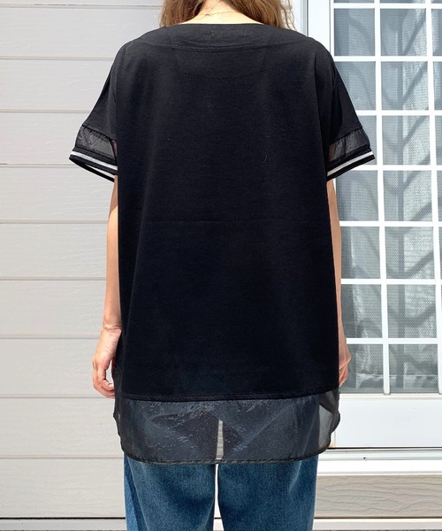 Q（キュー）の「袖口ラインプルオーバー（Tシャツ/カットソー・レディース・ブラック/ホワイト/オレンジ・MEDIUM）」の18枚目の写真