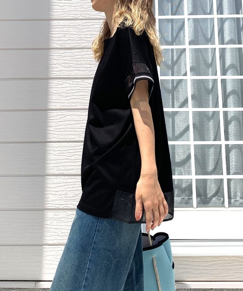 Q（キュー）の「袖口ラインプルオーバー（Tシャツ/カットソー・レディース・ブラック/ホワイト/オレンジ・MEDIUM）」の20枚目の写真