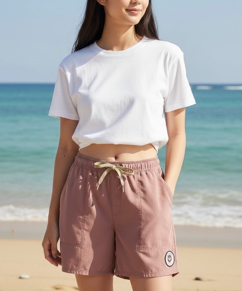 ROXY(ロキシー)の「【ROXY/ロキシー】24SS BITTER SWEET SHORTS/水陸両用ウエストゴムボードショーツ・サーフトランクス・バギーショーツ(水着)(水着・レディース・ブラック/カーキ/ブラウン・MEDIUM/SMALL/LARGE)」の1枚目の写真