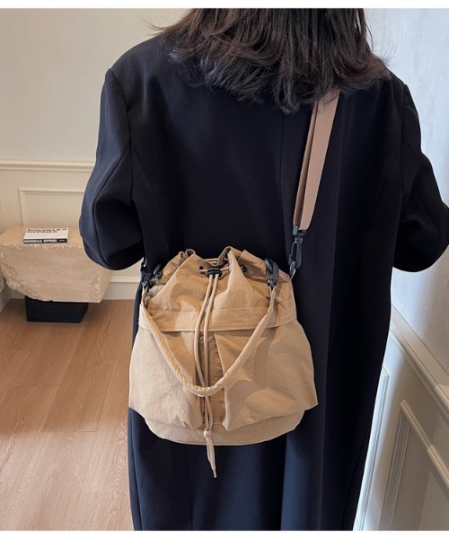 キュービック巾着バッグ 巾着ショルダーバッグ-BUBBLE FLOWOR -(GOLD) | LIGHT CUBE