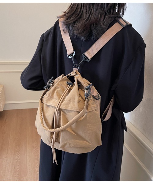 お纏めリクエスト※カーキブラウンベロア巾着バッグ♡ブラックWデニム3wayバッグ 巾着型ワンハンドルバッグ【デニム】 巾着バッグ ATELIER GATTO