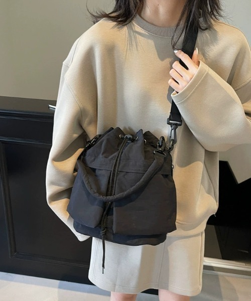 muva■ムーバ クロスボディ 巾着 ショルダーバッグ CL0076 CLEA ショルダーバッグ バッグ ミリタリー巾着ショルダーバッグ